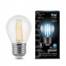 Лампа Gauss LED Filament Globe E27 9W 4100K 1/10/50